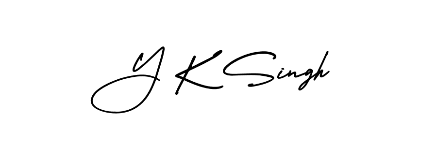 The best way (AmerikaSignatureDemo-Regular) to make a short signature is to pick only two or three words in your name. The name Y K Singh include a total of six letters. For converting this name. Y K Singh signature style 3 images and pictures png
