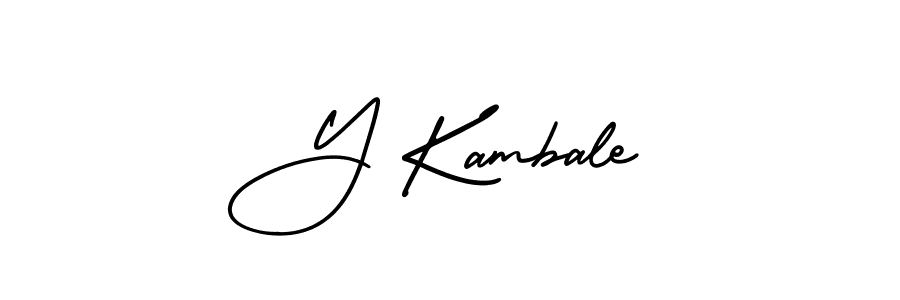 How to make Y Kambale name signature. Use AmerikaSignatureDemo-Regular style for creating short signs online. This is the latest handwritten sign. Y Kambale signature style 3 images and pictures png