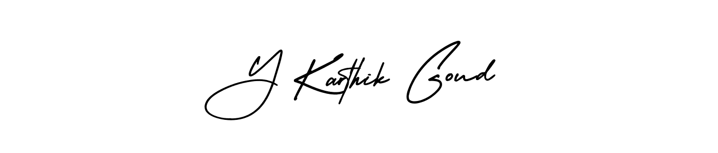 It looks lik you need a new signature style for name Y Karthik Goud. Design unique handwritten (AmerikaSignatureDemo-Regular) signature with our free signature maker in just a few clicks. Y Karthik Goud signature style 3 images and pictures png