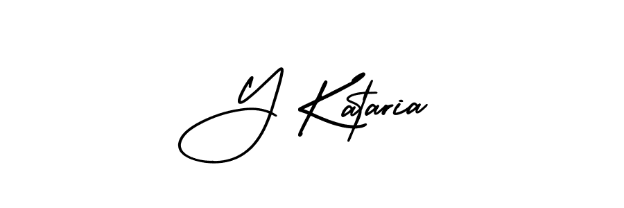 Y Kataria stylish signature style. Best Handwritten Sign (AmerikaSignatureDemo-Regular) for my name. Handwritten Signature Collection Ideas for my name Y Kataria. Y Kataria signature style 3 images and pictures png