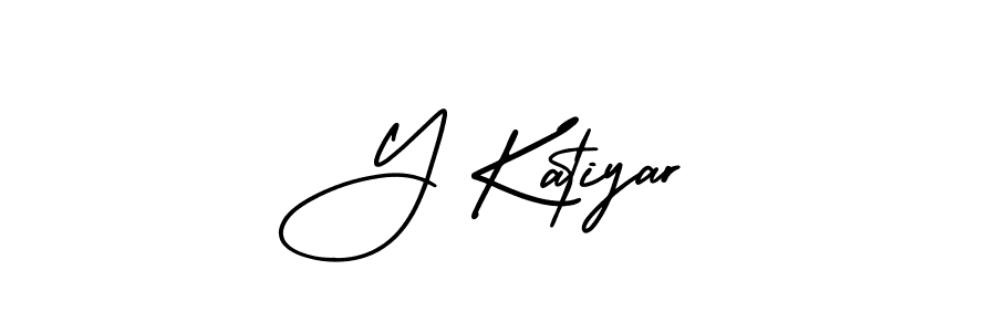 How to make Y Katiyar name signature. Use AmerikaSignatureDemo-Regular style for creating short signs online. This is the latest handwritten sign. Y Katiyar signature style 3 images and pictures png