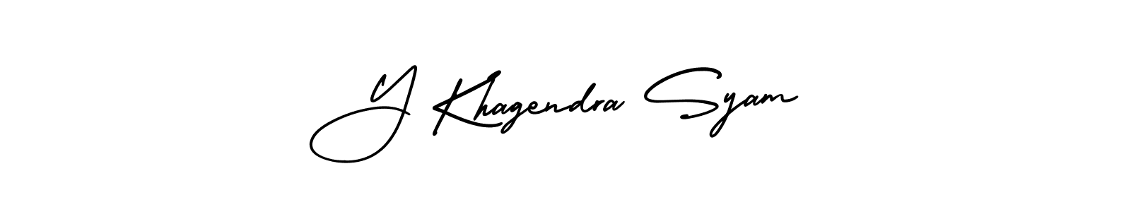 Use a signature maker to create a handwritten signature online. With this signature software, you can design (AmerikaSignatureDemo-Regular) your own signature for name Y Khagendra Syam. Y Khagendra Syam signature style 3 images and pictures png
