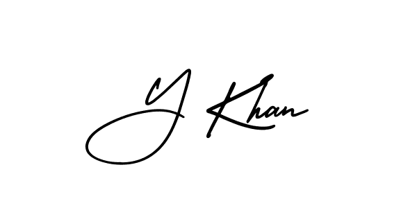 Make a beautiful signature design for name Y Khan. With this signature (AmerikaSignatureDemo-Regular) style, you can create a handwritten signature for free. Y Khan signature style 3 images and pictures png