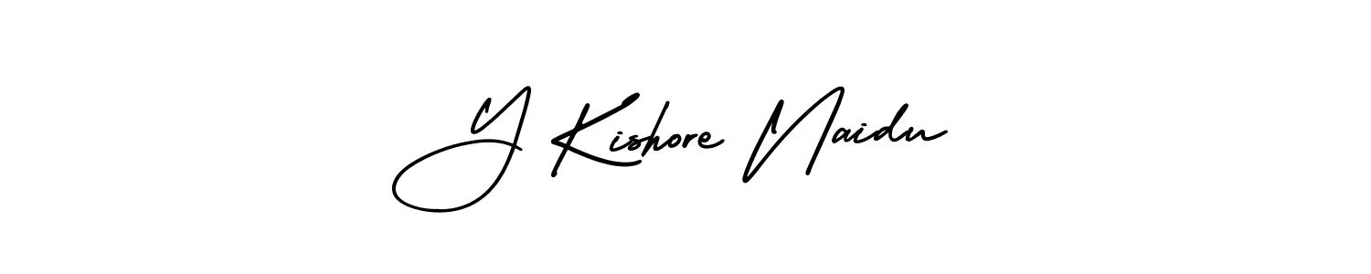 Y Kishore Naidu stylish signature style. Best Handwritten Sign (AmerikaSignatureDemo-Regular) for my name. Handwritten Signature Collection Ideas for my name Y Kishore Naidu. Y Kishore Naidu signature style 3 images and pictures png