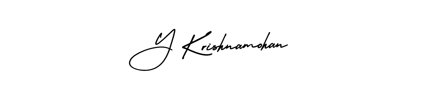 Make a beautiful signature design for name Y Krishnamohan. With this signature (AmerikaSignatureDemo-Regular) style, you can create a handwritten signature for free. Y Krishnamohan signature style 3 images and pictures png