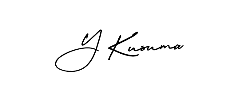 AmerikaSignatureDemo-Regular is a professional signature style that is perfect for those who want to add a touch of class to their signature. It is also a great choice for those who want to make their signature more unique. Get Y Kusuma name to fancy signature for free. Y Kusuma signature style 3 images and pictures png