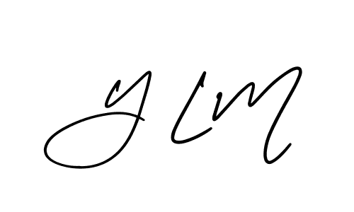 The best way (AmerikaSignatureDemo-Regular) to make a short signature is to pick only two or three words in your name. The name Y L M include a total of six letters. For converting this name. Y L M signature style 3 images and pictures png