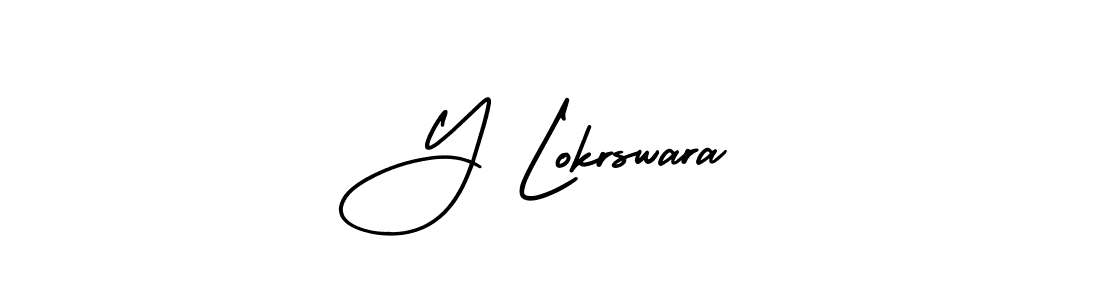 Design your own signature with our free online signature maker. With this signature software, you can create a handwritten (AmerikaSignatureDemo-Regular) signature for name Y Lokrswara. Y Lokrswara signature style 3 images and pictures png