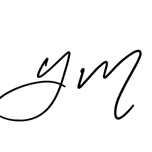 Design your own signature with our free online signature maker. With this signature software, you can create a handwritten (AmerikaSignatureDemo-Regular) signature for name Y M. Y M signature style 3 images and pictures png