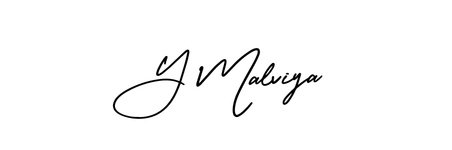 Make a beautiful signature design for name Y Malviya. With this signature (AmerikaSignatureDemo-Regular) style, you can create a handwritten signature for free. Y Malviya signature style 3 images and pictures png