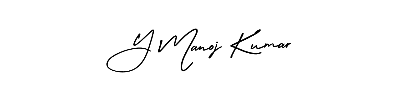 How to make Y Manoj Kumar name signature. Use AmerikaSignatureDemo-Regular style for creating short signs online. This is the latest handwritten sign. Y Manoj Kumar signature style 3 images and pictures png