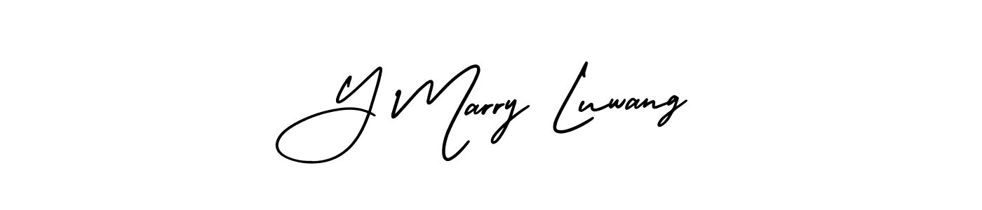 if you are searching for the best signature style for your name Y Marry Luwang. so please give up your signature search. here we have designed multiple signature styles  using AmerikaSignatureDemo-Regular. Y Marry Luwang signature style 3 images and pictures png