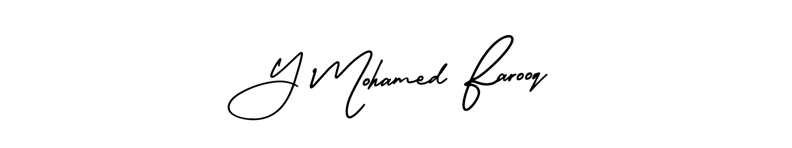 Also we have Y Mohamed Farooq name is the best signature style. Create professional handwritten signature collection using AmerikaSignatureDemo-Regular autograph style. Y Mohamed Farooq signature style 3 images and pictures png