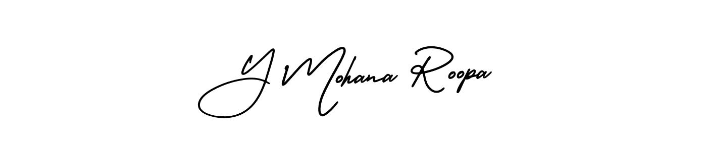 Use a signature maker to create a handwritten signature online. With this signature software, you can design (AmerikaSignatureDemo-Regular) your own signature for name Y Mohana Roopa. Y Mohana Roopa signature style 3 images and pictures png