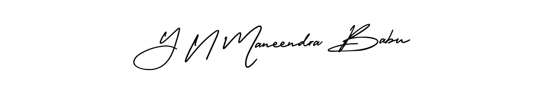 Use a signature maker to create a handwritten signature online. With this signature software, you can design (AmerikaSignatureDemo-Regular) your own signature for name Y N Maneendra Babu. Y N Maneendra Babu signature style 3 images and pictures png