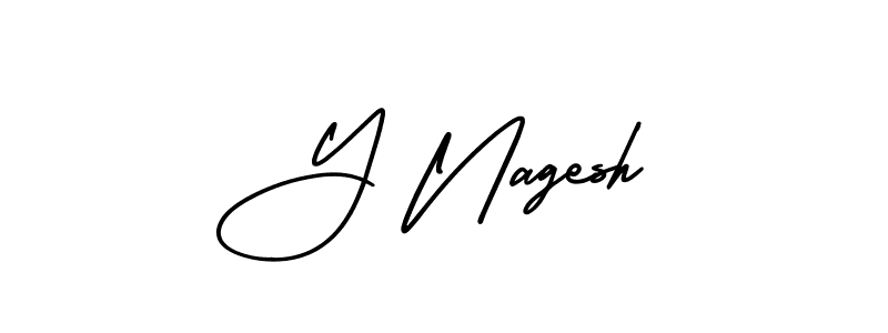 Similarly AmerikaSignatureDemo-Regular is the best handwritten signature design. Signature creator online .You can use it as an online autograph creator for name Y Nagesh. Y Nagesh signature style 3 images and pictures png
