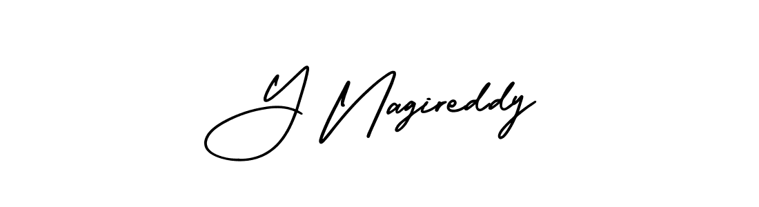 The best way (AmerikaSignatureDemo-Regular) to make a short signature is to pick only two or three words in your name. The name Y Nagireddy include a total of six letters. For converting this name. Y Nagireddy signature style 3 images and pictures png