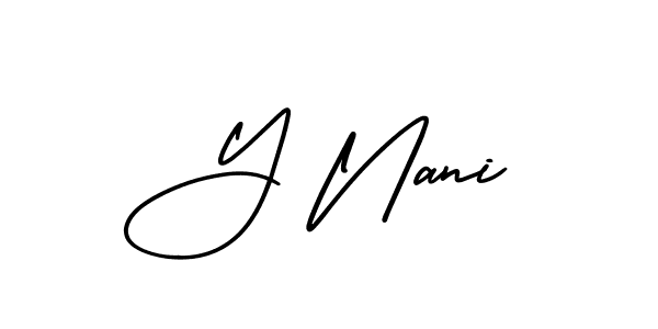 Design your own signature with our free online signature maker. With this signature software, you can create a handwritten (AmerikaSignatureDemo-Regular) signature for name Y Nani. Y Nani signature style 3 images and pictures png