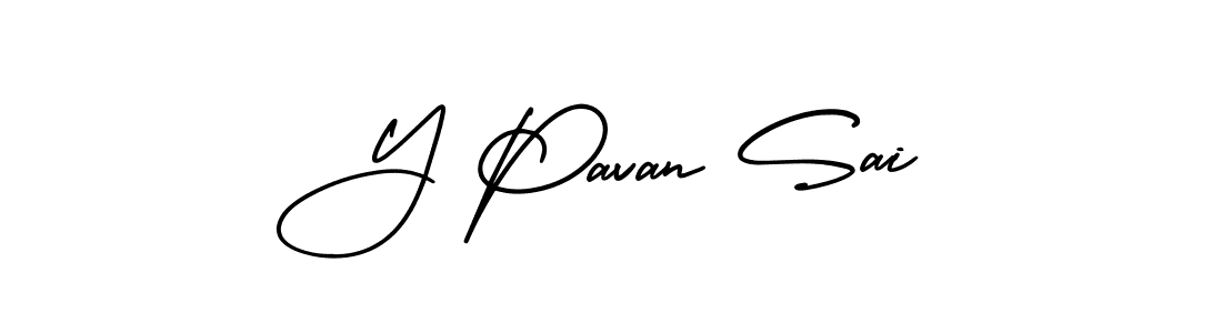 Y Pavan Sai stylish signature style. Best Handwritten Sign (AmerikaSignatureDemo-Regular) for my name. Handwritten Signature Collection Ideas for my name Y Pavan Sai. Y Pavan Sai signature style 3 images and pictures png