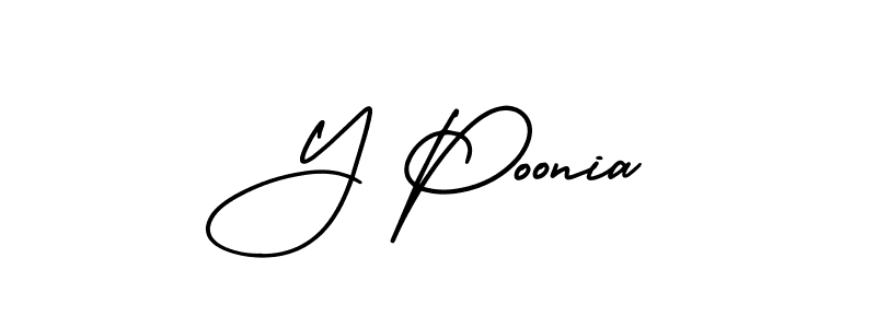 Design your own signature with our free online signature maker. With this signature software, you can create a handwritten (AmerikaSignatureDemo-Regular) signature for name Y Poonia. Y Poonia signature style 3 images and pictures png