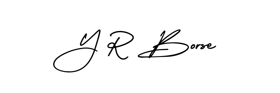 How to make Y R Borse signature? AmerikaSignatureDemo-Regular is a professional autograph style. Create handwritten signature for Y R Borse name. Y R Borse signature style 3 images and pictures png