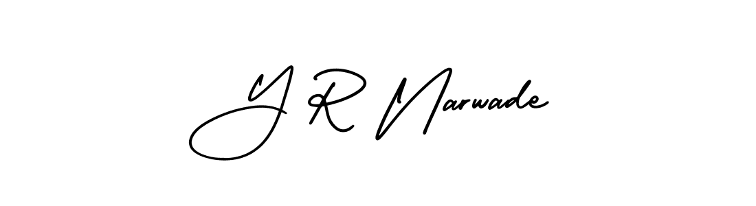 Design your own signature with our free online signature maker. With this signature software, you can create a handwritten (AmerikaSignatureDemo-Regular) signature for name Y R Narwade. Y R Narwade signature style 3 images and pictures png