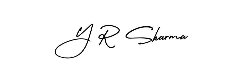 Y R Sharma stylish signature style. Best Handwritten Sign (AmerikaSignatureDemo-Regular) for my name. Handwritten Signature Collection Ideas for my name Y R Sharma. Y R Sharma signature style 3 images and pictures png