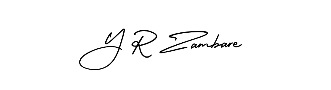 if you are searching for the best signature style for your name Y R Zambare. so please give up your signature search. here we have designed multiple signature styles  using AmerikaSignatureDemo-Regular. Y R Zambare signature style 3 images and pictures png