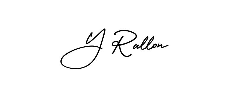 How to make Y Rallon signature? AmerikaSignatureDemo-Regular is a professional autograph style. Create handwritten signature for Y Rallon name. Y Rallon signature style 3 images and pictures png