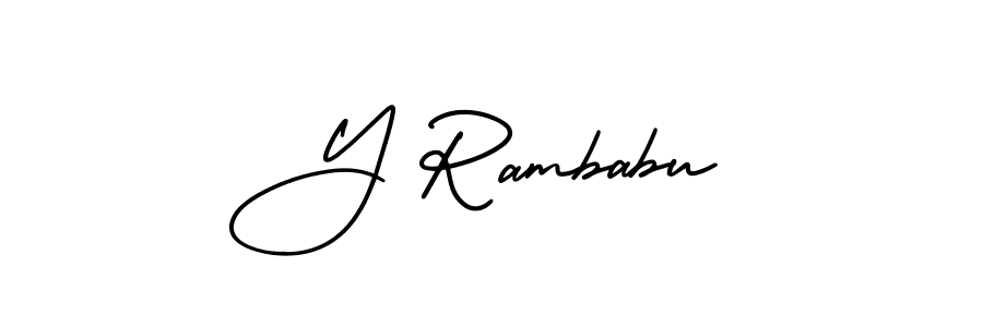 How to make Y Rambabu name signature. Use AmerikaSignatureDemo-Regular style for creating short signs online. This is the latest handwritten sign. Y Rambabu signature style 3 images and pictures png