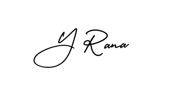 Y Rana stylish signature style. Best Handwritten Sign (AmerikaSignatureDemo-Regular) for my name. Handwritten Signature Collection Ideas for my name Y Rana. Y Rana signature style 3 images and pictures png