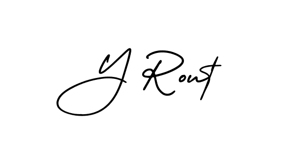 How to make Y Rout signature? AmerikaSignatureDemo-Regular is a professional autograph style. Create handwritten signature for Y Rout name. Y Rout signature style 3 images and pictures png