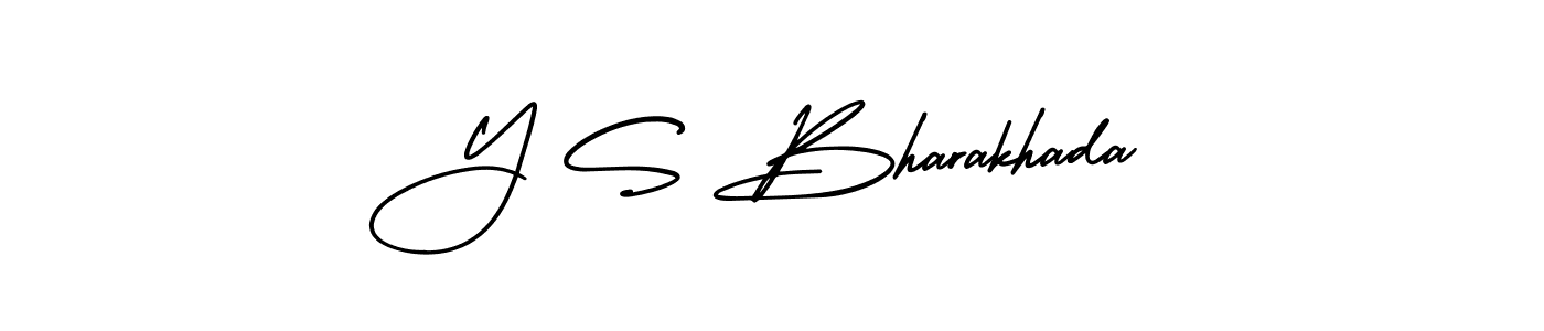 How to Draw Y S Bharakhada signature style? AmerikaSignatureDemo-Regular is a latest design signature styles for name Y S Bharakhada. Y S Bharakhada signature style 3 images and pictures png