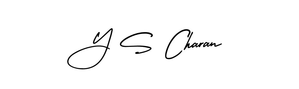 How to make Y S Charan name signature. Use AmerikaSignatureDemo-Regular style for creating short signs online. This is the latest handwritten sign. Y S Charan signature style 3 images and pictures png