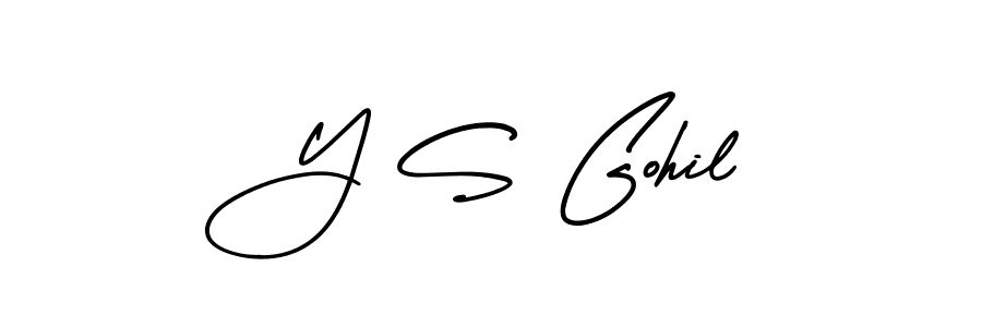 How to Draw Y S Gohil signature style? AmerikaSignatureDemo-Regular is a latest design signature styles for name Y S Gohil. Y S Gohil signature style 3 images and pictures png