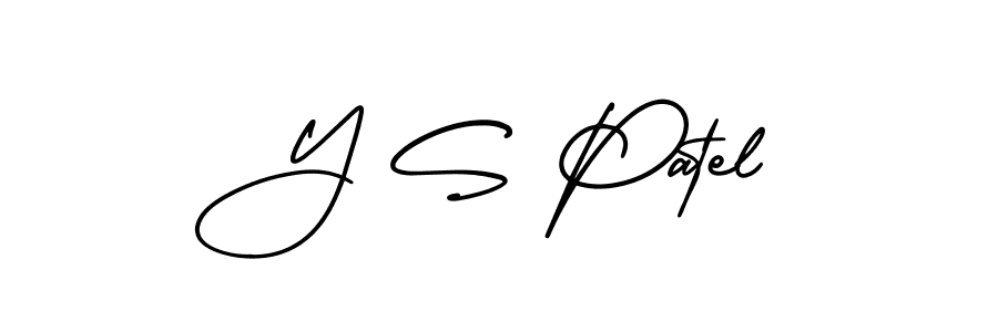 How to make Y S Patel name signature. Use AmerikaSignatureDemo-Regular style for creating short signs online. This is the latest handwritten sign. Y S Patel signature style 3 images and pictures png