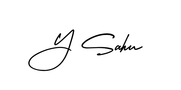 if you are searching for the best signature style for your name Y Sahu. so please give up your signature search. here we have designed multiple signature styles  using AmerikaSignatureDemo-Regular. Y Sahu signature style 3 images and pictures png