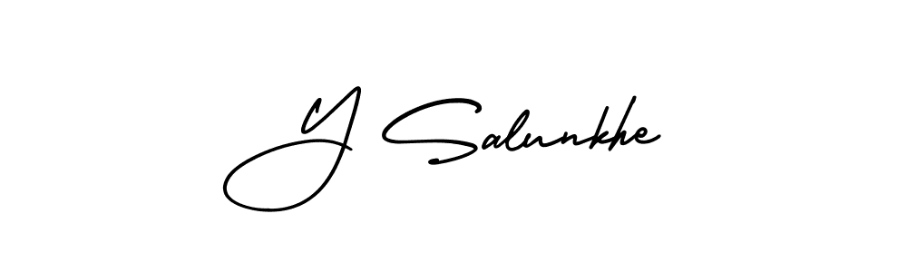 if you are searching for the best signature style for your name Y Salunkhe. so please give up your signature search. here we have designed multiple signature styles  using AmerikaSignatureDemo-Regular. Y Salunkhe signature style 3 images and pictures png