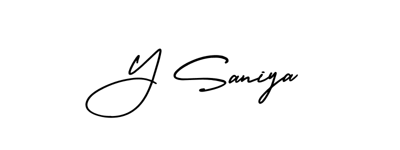 How to Draw Y Saniya signature style? AmerikaSignatureDemo-Regular is a latest design signature styles for name Y Saniya. Y Saniya signature style 3 images and pictures png