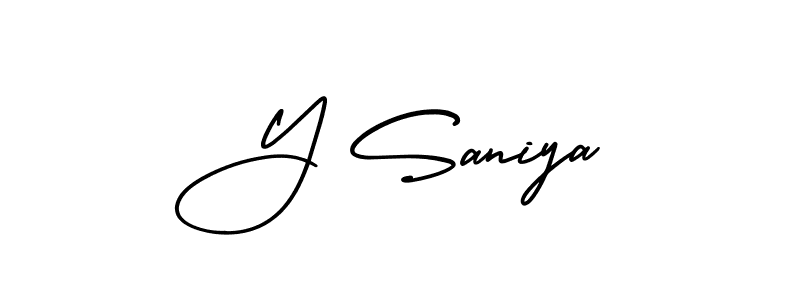 It looks lik you need a new signature style for name Y Saniya. Design unique handwritten (AmerikaSignatureDemo-Regular) signature with our free signature maker in just a few clicks. Y Saniya signature style 3 images and pictures png