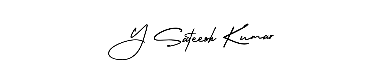 How to make Y Sateesh Kumar signature? AmerikaSignatureDemo-Regular is a professional autograph style. Create handwritten signature for Y Sateesh Kumar name. Y Sateesh Kumar signature style 3 images and pictures png