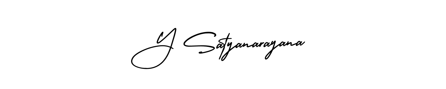 Make a beautiful signature design for name Y Satyanarayana. With this signature (AmerikaSignatureDemo-Regular) style, you can create a handwritten signature for free. Y Satyanarayana signature style 3 images and pictures png
