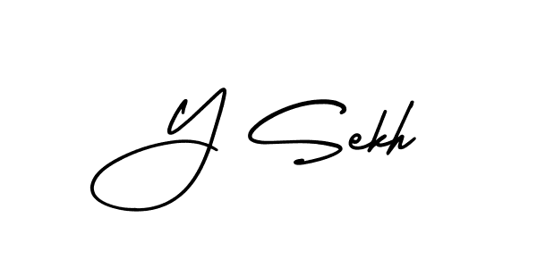 How to make Y Sekh name signature. Use AmerikaSignatureDemo-Regular style for creating short signs online. This is the latest handwritten sign. Y Sekh signature style 3 images and pictures png