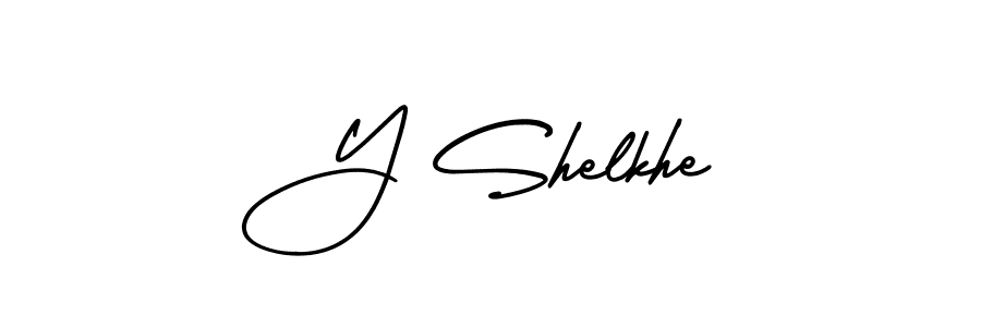 This is the best signature style for the Y Shelkhe name. Also you like these signature font (AmerikaSignatureDemo-Regular). Mix name signature. Y Shelkhe signature style 3 images and pictures png