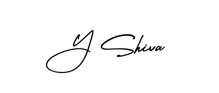The best way (AmerikaSignatureDemo-Regular) to make a short signature is to pick only two or three words in your name. The name Y Shiva include a total of six letters. For converting this name. Y Shiva signature style 3 images and pictures png