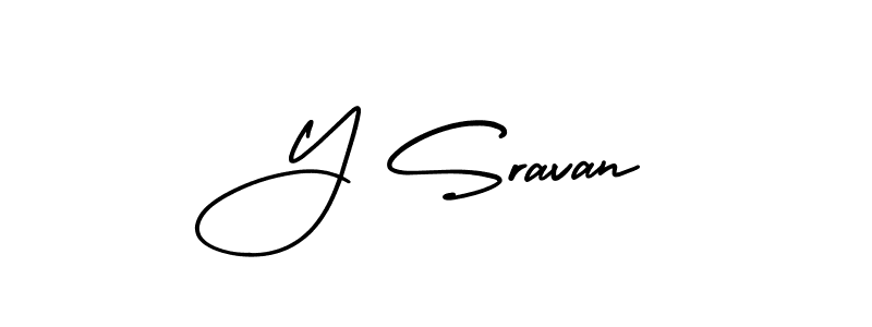 Make a short Y Sravan signature style. Manage your documents anywhere anytime using AmerikaSignatureDemo-Regular. Create and add eSignatures, submit forms, share and send files easily. Y Sravan signature style 3 images and pictures png