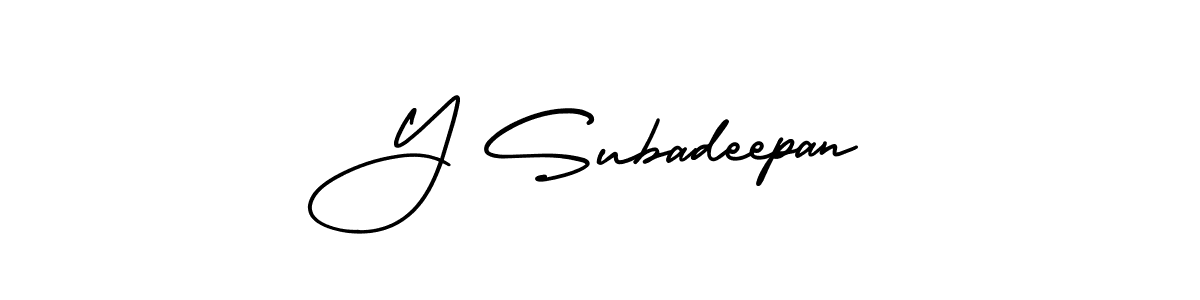 How to make Y Subadeepan signature? AmerikaSignatureDemo-Regular is a professional autograph style. Create handwritten signature for Y Subadeepan name. Y Subadeepan signature style 3 images and pictures png