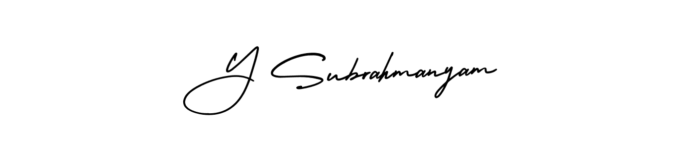 Make a beautiful signature design for name Y Subrahmanyam. With this signature (AmerikaSignatureDemo-Regular) style, you can create a handwritten signature for free. Y Subrahmanyam signature style 3 images and pictures png