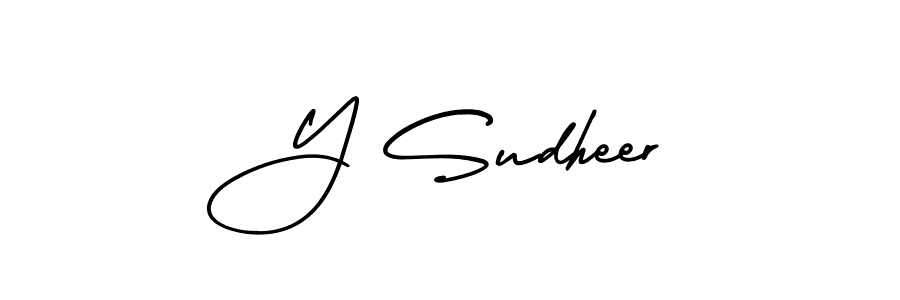 Make a beautiful signature design for name Y Sudheer. With this signature (AmerikaSignatureDemo-Regular) style, you can create a handwritten signature for free. Y Sudheer signature style 3 images and pictures png