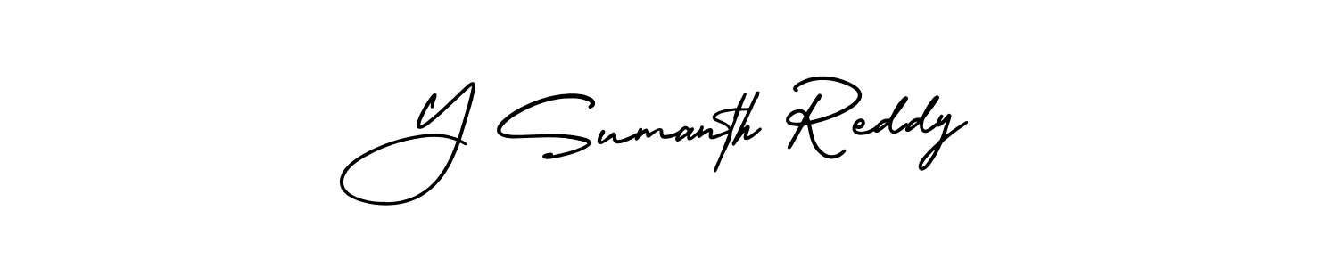 Make a beautiful signature design for name Y Sumanth Reddy. With this signature (AmerikaSignatureDemo-Regular) style, you can create a handwritten signature for free. Y Sumanth Reddy signature style 3 images and pictures png